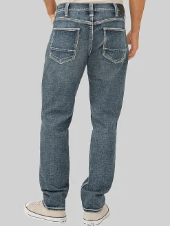 Casual Pants & Chinos|Casual Pants & Chinos-Silver Jeans Eddie Classic Athletic Fit Tapered Leg Luxe Heritage Jeans Dark Wash