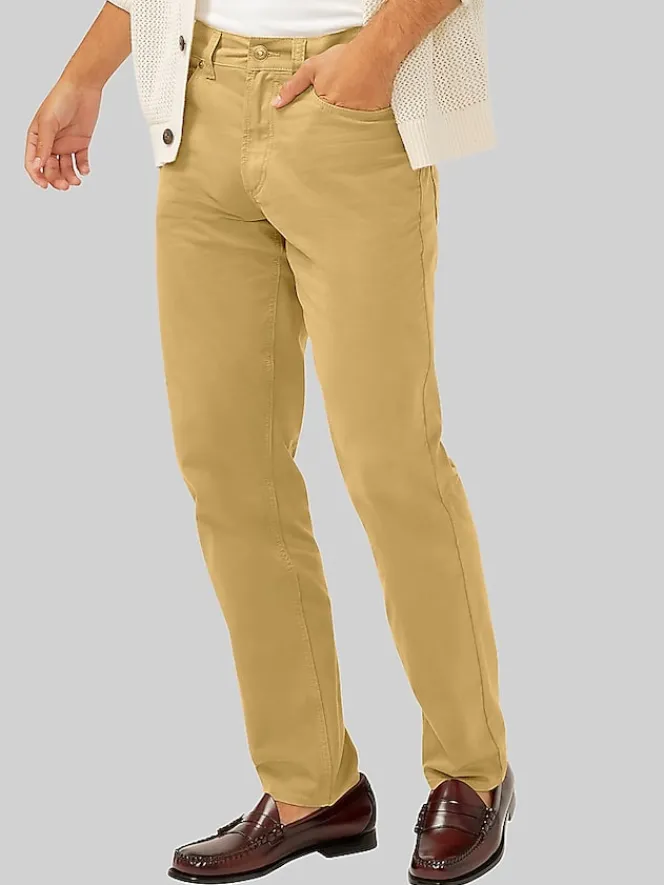 Casual Pants & Chinos|Casual Pants & Chinos-Silver Jeans Eddie Classic Athletic Fit Tapered Leg Essential Twill Pants Tan