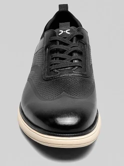 Dress & Formal Shoes-Stacy Adams Edgewood Wingtip Elastic Lace Dress Shoes Black