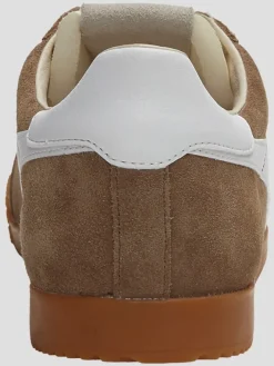 Sneakers|Casual Shoes-Gola Elan Suede Lace-Up Sneakers Tabacco/White