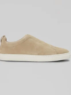 Sneakers|Casual Shoes-Awearness Kenneth Cole Elastic Band Slip-On Suede Sneakers Taupe