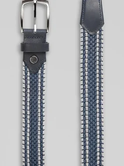 Belts-Joseph Abboud Elastic Stretch Braid Belt Black