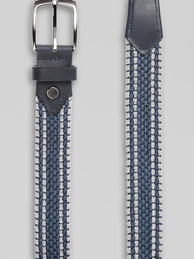 Belts-Joseph Abboud Elastic Stretch Braid Belt Black