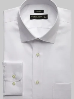 Big & Tall Dress Shirts|Solid Dress Shirts-Pronto Uomo Executive Fit Dress Shirt White