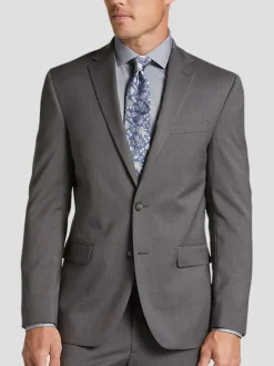 Suit Separates|Big & Tall Suits-Awearness Kenneth Cole Executive Fit Suit Jacket Black/White Sharkskin