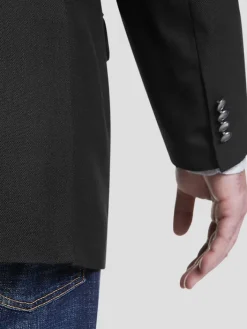 Big & Tall Sport Coats|Blazers-Joseph Abboud Executive Fit Wool Blazer Black Solid