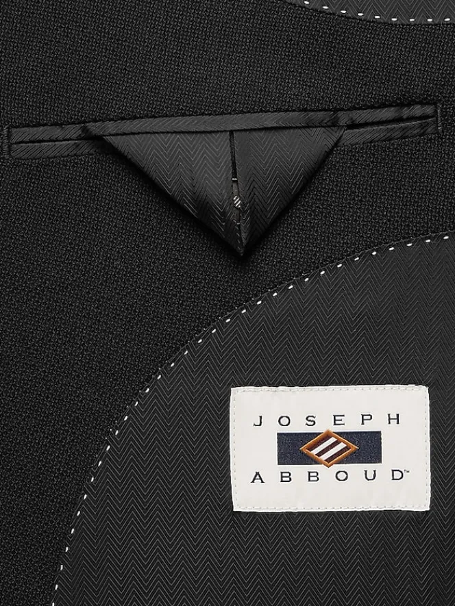 Big & Tall Sport Coats|Blazers-Joseph Abboud Executive Fit Wool Blazer Black Solid