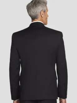 Suit Separates|Big & Tall Suits-Pronto Uomo Platinum Executive Fit Wool Blend Suit Jacket Black
