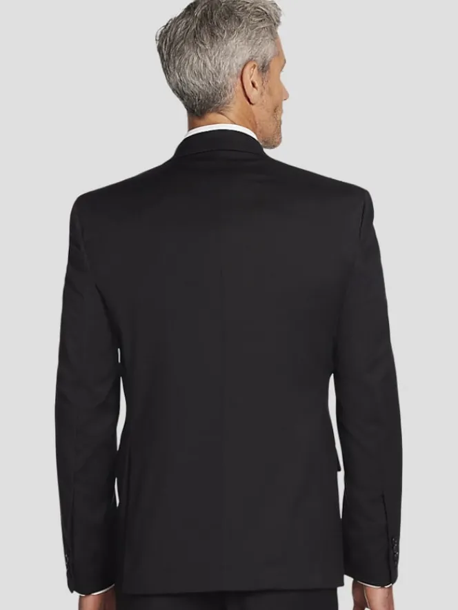 Suit Separates|Big & Tall Suits-Pronto Uomo Platinum Executive Fit Wool Blend Suit Jacket Black