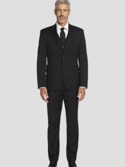 Suit Separates|Big & Tall Suits-Pronto Uomo Platinum Executive Fit Wool Blend Suit Jacket Black