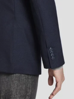 Big & Tall Sport Coats|Blazers-Joseph Abboud Executive Fit Wool Blend Blazer Black Solid