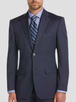 3-piece Suits|Big & Tall Suits-Awearness Kenneth Cole Executive Fit Wool Blend Suit Jacket Blue/Postman