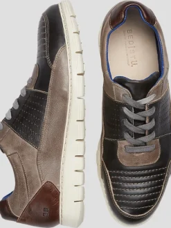 Oxfords|Sneakers-Bedstu Fairman Leather Moc Toe Lace-up Sneakers Multi