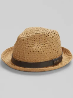 Hats-Biltmore Faux Leather Band Fedora Black