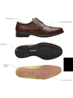 Oxfords|Dress & Formal Shoes-Florsheim Finance Leather Cap Toe Lace-up Oxfords Black