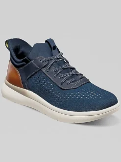 Sneakers|Casual Shoes-Florsheim Fleet Knit Elastic Lace Sneakers Gray