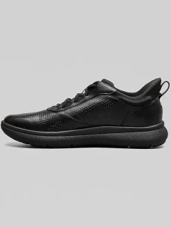 Sneakers|Casual Shoes-Florsheim Fleet Perforated Toe Elastic Lace Sneaker Black