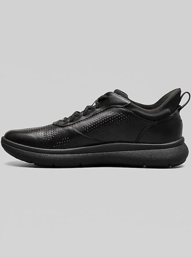 Sneakers|Casual Shoes-Florsheim Fleet Perforated Toe Elastic Lace Sneaker Black