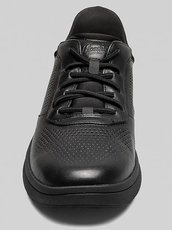 Sneakers|Casual Shoes-Florsheim Fleet Perforated Toe Elastic Lace Sneaker Black