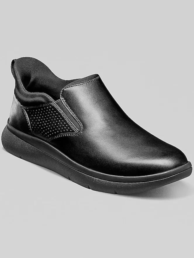 Sneakers|Casual Shoes-Florsheim Fleet Plain Toe Slip-On Sneakers Black