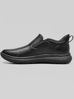 Sneakers|Casual Shoes-Florsheim Fleet Plain Toe Slip-On Sneakers Black