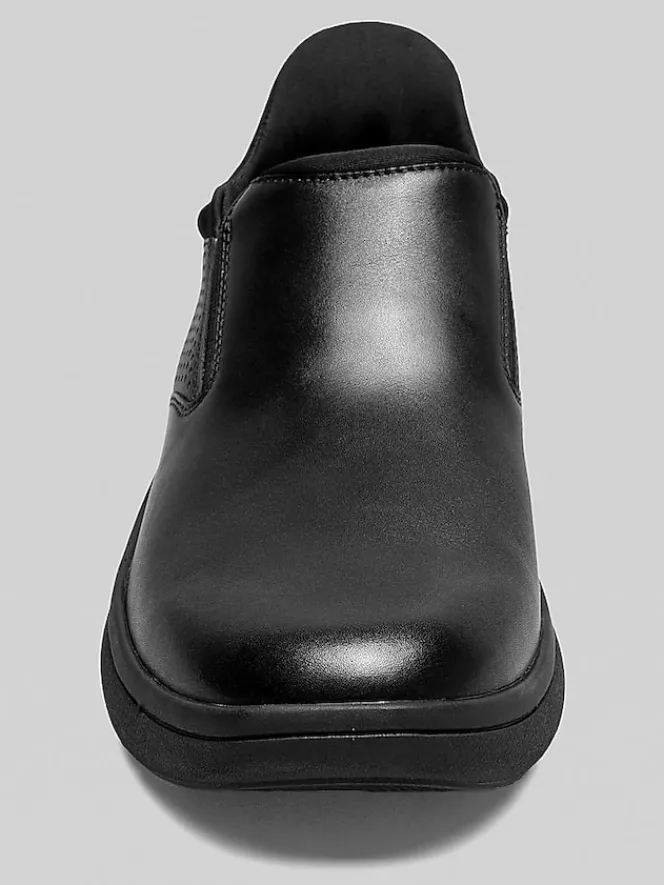 Sneakers|Casual Shoes-Florsheim Fleet Plain Toe Slip-On Sneakers Black