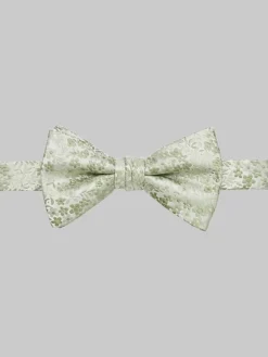 Bow Ties-Egara Floral Pre-Tied Bow Tie Black