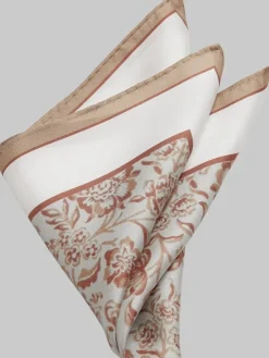 Formal Accessories|Pocket Squares-Joseph Abboud Floral Silk Pocket Square Blue