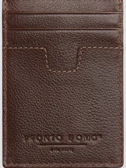 Wallets-Pronto Uomo Front Pocket Wallet With Magnetic Money Clip Black