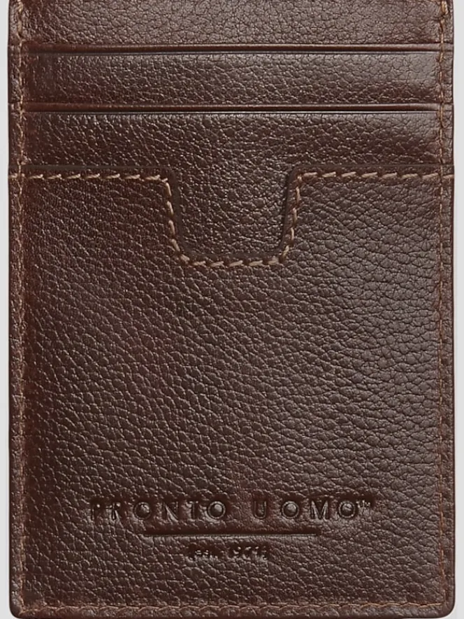 Wallets-Pronto Uomo Front Pocket Wallet With Magnetic Money Clip Black