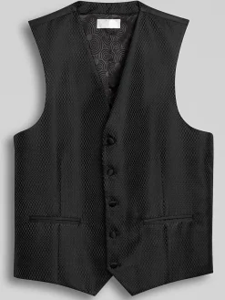 Formal Accessories|Vests-Egara Fullback Formal Vest Black