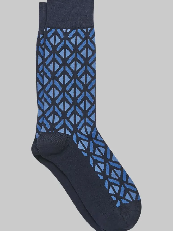 Socks-Egara Geometric Split Diamond Socks, 1-pair Xavier Navy