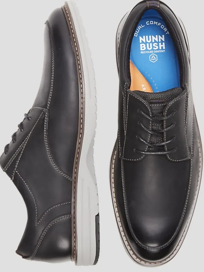 Casual Shoes|Casual Shoes-Nunn Bush Griff Leather Moc Toe Oxfords Black