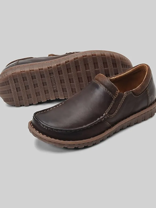 Loafers & Slip-ons|Casual Shoes-Born Shoes Gudmund Moc Toe Shoes Dk Brown Castano