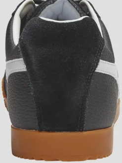 Casual Shoes|Casual Shoes-Gola Harrier Leather Sneakers Blk/Wht/Wht
