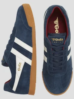 Sneakers|Casual Shoes-Gola Harrier Suede Sneakers Nvy/Ofwht/Red