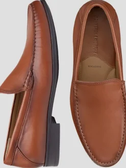 Loafers & Slip-ons-Johnston &Amp; Murphy Hawkins Venetian Leather Slip-On Loafers Cognac