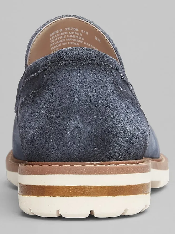 Casual Shoes|Casual Shoes-Stacy Adams Hopkins Suede Moc Toe Penny Loafers Brown/White