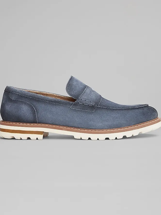 Casual Shoes|Casual Shoes-Stacy Adams Hopkins Suede Moc Toe Penny Loafers Brown/White