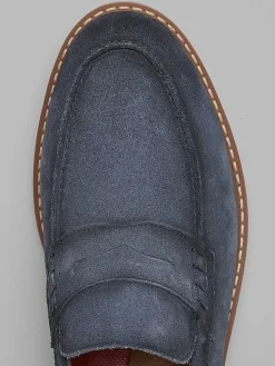 Casual Shoes|Casual Shoes-Stacy Adams Hopkins Suede Moc Toe Penny Loafers Brown/White