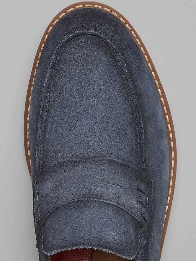 Casual Shoes|Casual Shoes-Stacy Adams Hopkins Suede Moc Toe Penny Loafers Brown/White