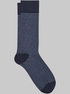 Socks-Egara Houndstooth Socks, 1-pair Denim