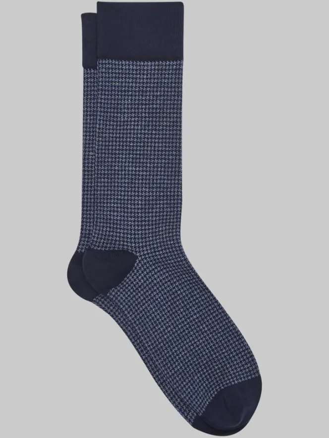 Socks-Egara Houndstooth Socks, 1-pair Denim