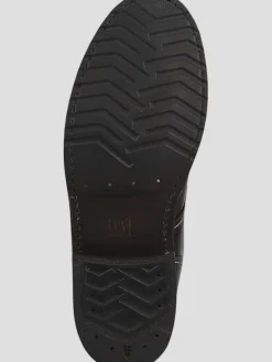 Boots-Frye Hudson Leather Plain Toe Work Boots Black