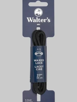 Shoe & Clothing Care-Walters 27-Inch Waxed Shoelaces, Black