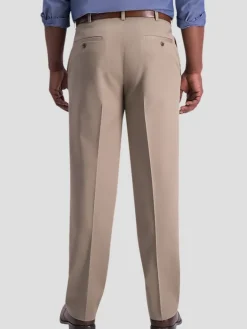 Casual Pants & Chinos|Casual Pants & Chinos-Haggar Iron-Free Premium Khaki&trade; Classic Fit Pleat Front Pant Black Casual