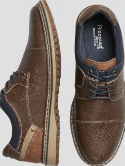 Oxfords|Casual Shoes-Freeman Jason Cap Toe Lace Up Oxfords Black