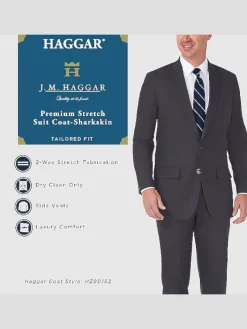 3-piece Suits|Suit Separates-Haggar J.M. &trade; Premium Stretch Suit Pant Black Solid