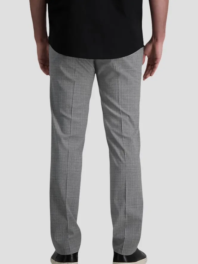 Dress Pants-Haggar J.M. ™ Slim Fit Flat Front Stretch Texture Dress Pant Light Gray Solid