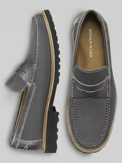 Loafers & Slip-ons-Donald Pliner Joe Moc Toe Loafers Gray